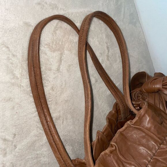 AUTHENTIC PRADA LAMBSKIN HOBO BAG CAMEL MEDIUM - Picture 11 of 15